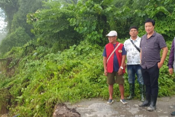 Mebo MLA Oken Tayeng and DC Pasighat Tayi Taggu assess flood situation in 39th Mebo A/C