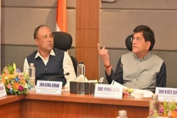 Minister Bimal Borah joins rubber plantation review meeting with Piyush Goyal in Itanagar