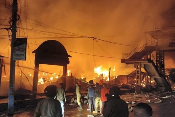 Arunachal market fire destroys hundreds of shops at Pasighat