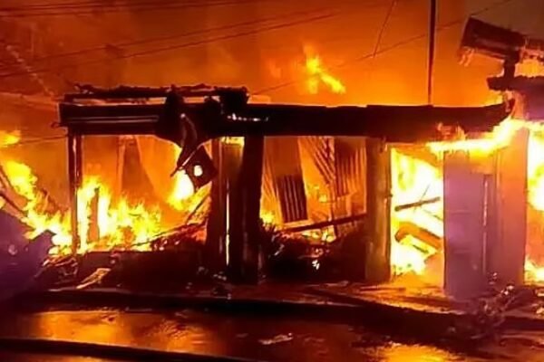 Fifteen shops in Anjaw district are destroyed in a major fire accident